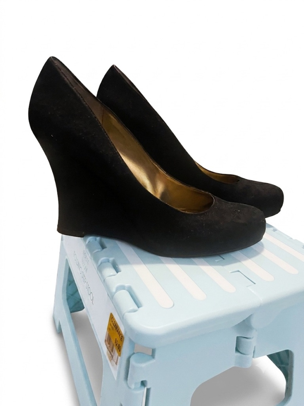 Black Nine West Wedge Pumps for Women - Classic Everyday Heel- 8